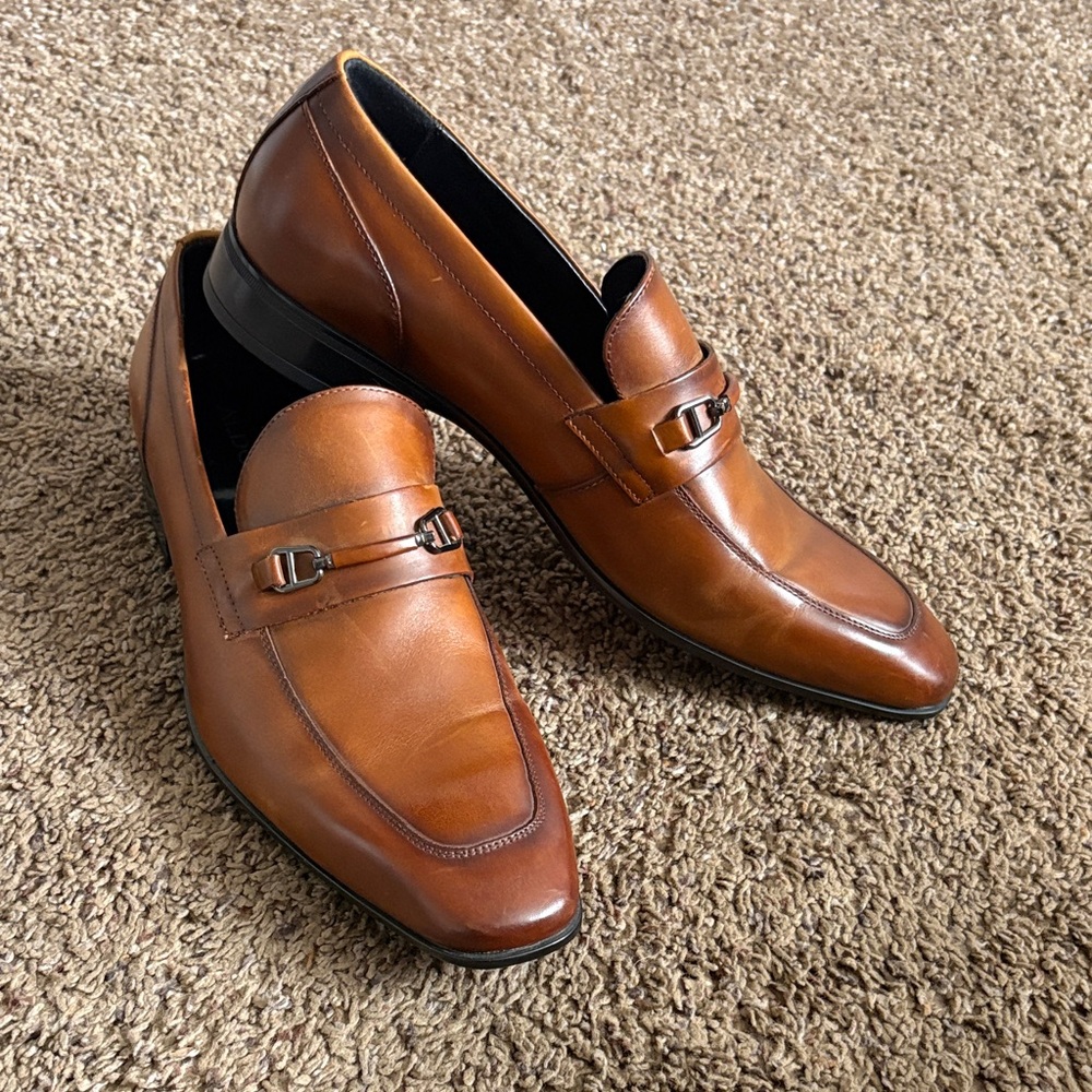 Aldo Tan Leather Slip-On Loafers